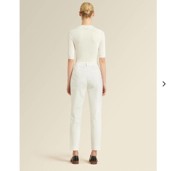NWT Donna Karan Ivory/Winter White Ankle Zipper Slit Pants - SIZE 10 - Picture 4 of 10